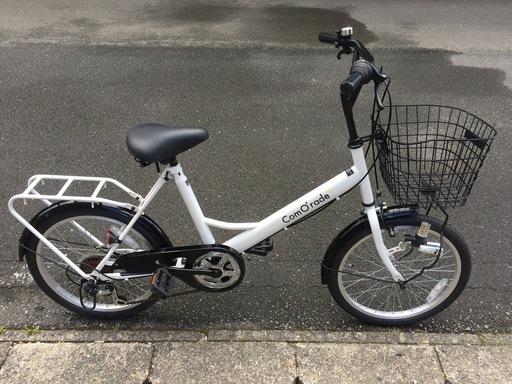 [ありがとうございました]☆安心の整備済☆ シティーサイクル　小径車20インチ 外装６速  白　(管OU1820412)