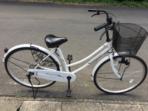 [ありがとうございました]☆安心の整備済☆ シティーサイクル  26インチ 変速無し  白　(管D1020410)