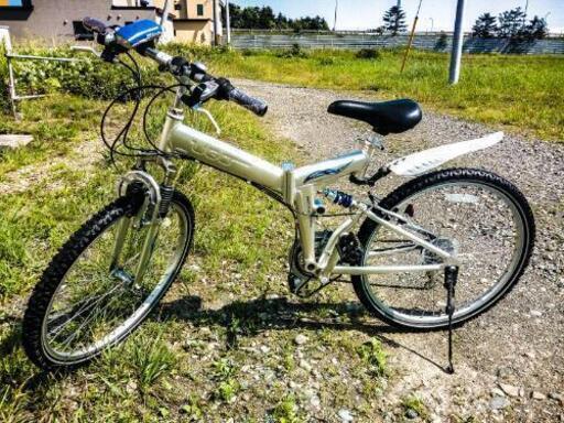21段切替：折り畳みマウンテンバイク；中古：前後輪ダブルサスペンション