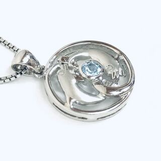 ◆ハワイ直輸入◆手渡し特価◆アーティスティカ/ペンダント/WAVES WISHES DOLPHINS/シルバー925+プラチナ/ブルートパーズ/ダイヤ◆0102t