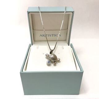 ◆ハワイ直輸入◆手渡し特価◆アーティスティカ/ペンダント/WAVES WISHES DOLPHINS/シルバー925+プラチナ/ブルートパーズ/ダイヤ◆0102t
