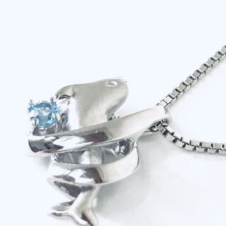 ◆ハワイ直輸入◆手渡し特価◆アーティスティカ/ペンダント/OCEAN DANCER DOLPHIN/シルバー925+プラチナ/ブルートパーズ/ダイヤ◆0108t