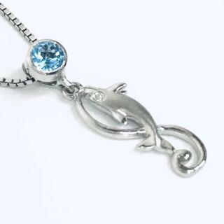 ◆ハワイ直輸入◆手渡し特価◆アーティスティカ/ペンダント/ENDLESS LOVE DOLPHIN/シルバー925+プラチナ/ブルートパーズ/ダイヤ◆0111t ◇ハワイ直輸入◇手渡し特価◇アーティスティカ/ペンダント/ENDLESS