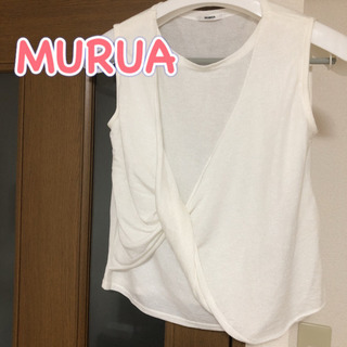 MURUA ノースリーブ 袖なしカットソー トップス ホワイト
