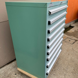 OSキャビネット　９段　工具箱　部品棚　鍵有り