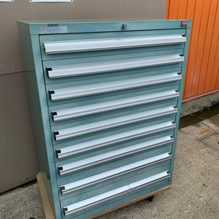 OSキャビネット　９段　工具箱　部品棚　鍵有り