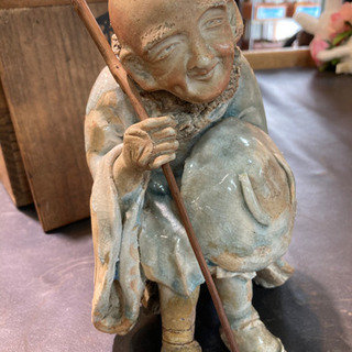 店舗同時販売中】信楽 西行法師 置物 焼物 箱有 昭和9年の記入