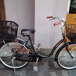 Hokkorisu 24吋ファミリーサイクル シングル/LEDオート/ブラウンｘブラック