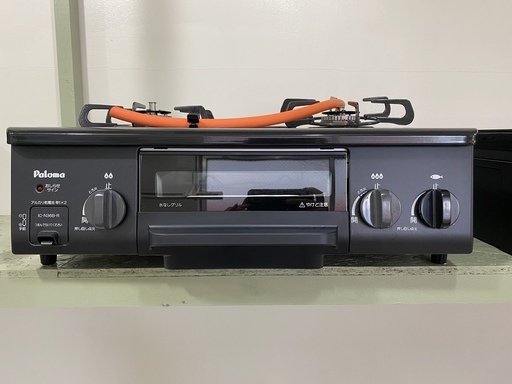 ガステーブル パロマ Paloma IC-Ｎ36B-R 黒 2018年製 LP／プロパンガス用 中古品