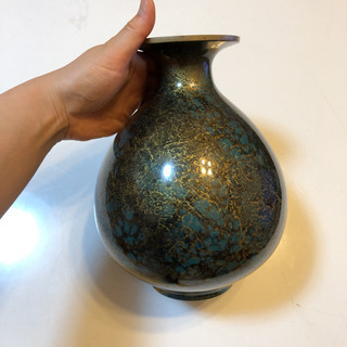 #青銅花瓶#新品未使用#桐箱付き#花瓶#オブジェ#つぼ#エメラルドグリーン#ゴールド#ブラック#マーブル