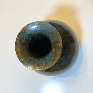 #青銅花瓶#新品未使用#桐箱付き#花瓶#オブジェ#つぼ#エメラルドグリーン#ゴールド#ブラック#マーブル