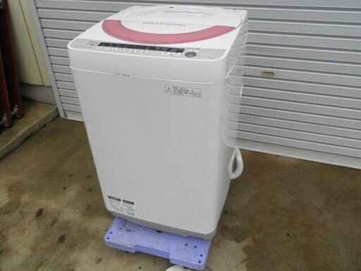 シャープ全自動電気洗濯機 ES-GE60P 6㎏ ２０１５年 無料配送（つくば市から２０キロまで）