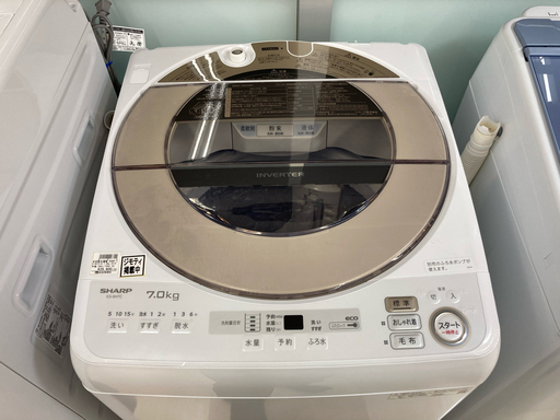 シャープ 7kg洗濯機 2019年製 ES-SH7C-N