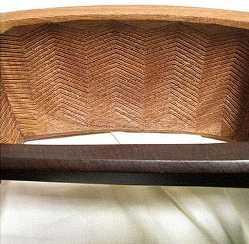 三味線 中棹 紅木 二段溝金細 子持綾杉 中棹金細 子持ち綾杉彫胴 ・トチ入・トラ目　値引き応談可 三味線 中棹 紅木 二段溝金細 子持綾杉 中棹金細