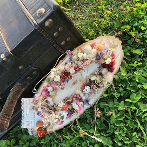 受注制作 可愛い花々たちのボードリース