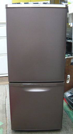 札幌 美品 2017年製 138Ｌ 2ドア冷蔵庫 パナソニック NR-B149W-T ブラウン チョコブラウン 100Lクラス