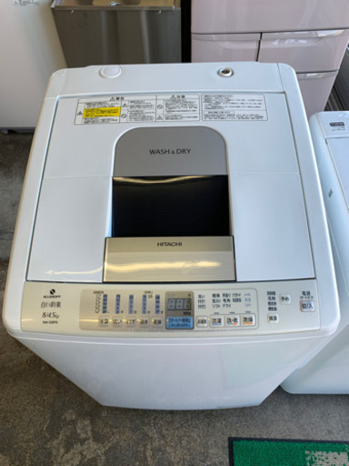 2014年製 HITACHI 日立 8kg 洗濯機 洗濯乾燥機 NW-D8PX 白い約束