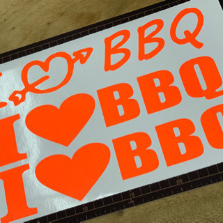 ♪I💛BBQ　カッティングステッカー♪