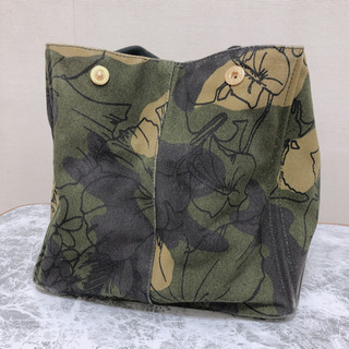 稀少 正規品 PRADA カナパ トートバッグ 花柄フローラル 迷彩柄