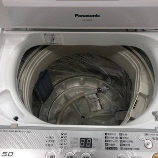 安心の1年保証付 Panasonic 全自動洗濯機 5.0kg 2017年製【
