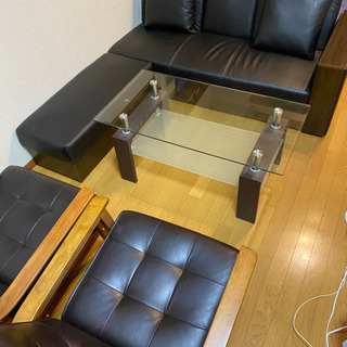 商談用セット　テーブル・ソファ・1人掛け椅子×2