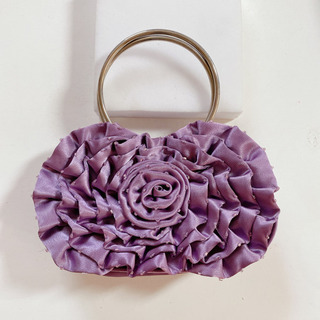 紫のバラ風　パーティーバッグ