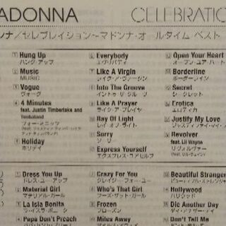 マドンナ　CELEBRATION　2枚組ベスト盤