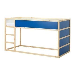 【IKEA】子ども用二段ベッド 青白リバーシブル ローベッドでも使用可
