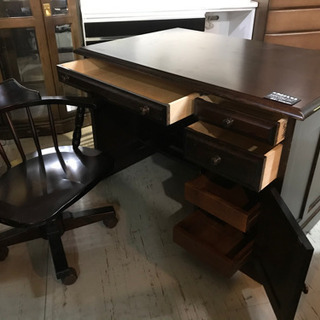 JF00615 書斎机とチェア 北海道民芸家具