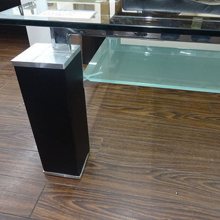 札幌 引き取り ニトリ ガラステーブル/センターテーブル 大きめ 棚付き