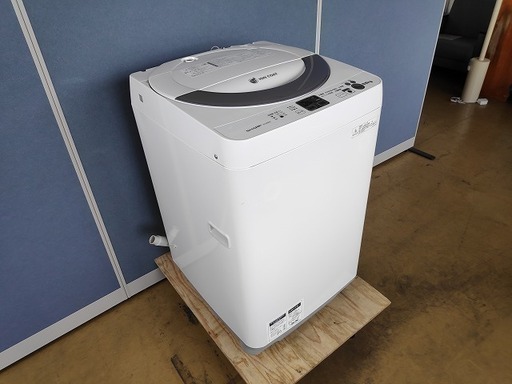 シャープ　全自動洗濯機　ES-GE55N-S『良品中古、小錆あり』2014年式　※排水ホース短め　【リサイクルショップサルフ】