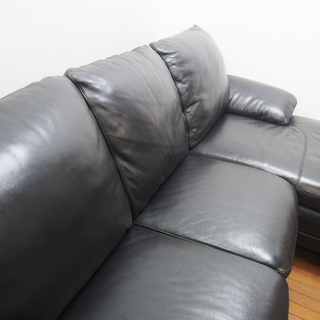 【良品】IDC大塚家具 カウチソファ 高級 総革 本革 新品70万円程度 (FA26)