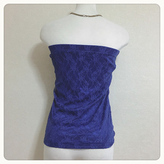 ご購入者様決定 [BLACK by moussy]レース ベアトップ 紫色 インナー