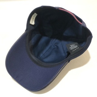 GUCCI グッチ 08.338.986 シェリーライン ベースボールキャップ 帽子 コットン ネイビー ユニセックス