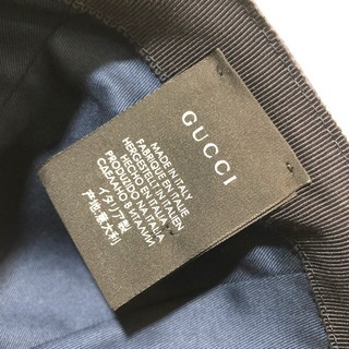 GUCCI グッチ 08.338.986 シェリーライン ベースボールキャップ 帽子 コットン ネイビー ユニセックス