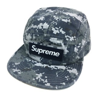 【未使用】Supreme シュプリーム 17FW Supreme NYCO Twill Camp Cap キャンプキャップ カモフラージュ ツイル 帽子 ネイビー系 メンズ 