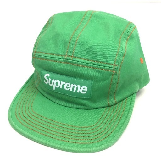 【未使用】Supreme シュプリーム キャンプキャップ Contrast Stitch Camp Cap 帽子 グリーン メンズ
