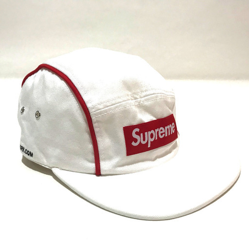 【未使用】プレゼント　Supreme シュプリーム メンズ レディース 18FW Piping Camp Cap キャンプキャップ 帽子 白ｘ赤 ユニセックス