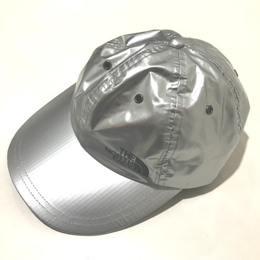 【新品同様】Supreme シュプリーム SUPREME×THE NORTH FACE 18SS Metallic 6-Panel キャップ　帽子 ノースフェイス　コラボ 帽子 ナイロン シルバー ユニセックス