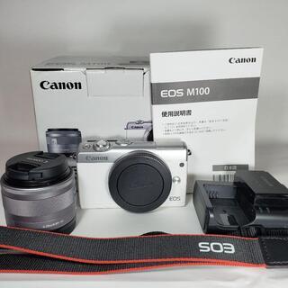 【美品】Canon EOS M100 ミラーレス一眼 標準レンズ...