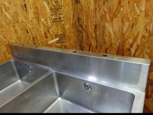 4851-0)業務用 ステンレス 二槽シンク W1200D600H800BG150 中古品