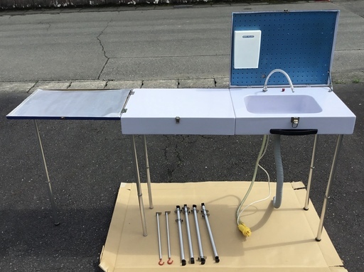 ＜動作品＞珍品・キャンプ・アウトドアに最適！折りたたみ式シンク＜流し台＞