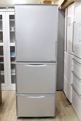 R435)【美品・高年式】シャープ SJ-W351D-S 冷蔵庫 どっちもドア シルバー系 2018年製 3ドア /左右開きタイプ /350L