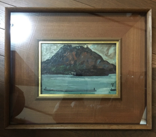 Amazon.co.jp: 小林幸三 『桜島』 油絵・油彩画 F6(6号