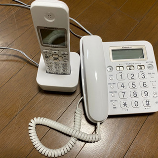 固定電話(白)  pioneer 子機1台付き　<美品>