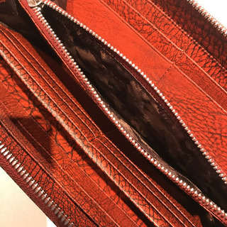 【美品】aniary 財布 レザー本革 メンズ レディース 　オレンジブラウン
