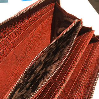 【美品】aniary 財布 レザー本革 メンズ レディース 　オレンジブラウン