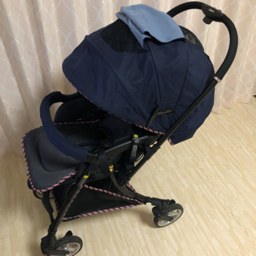 【美品】ピジョン　ランフィ　ベビーカー　トラッドネイビー