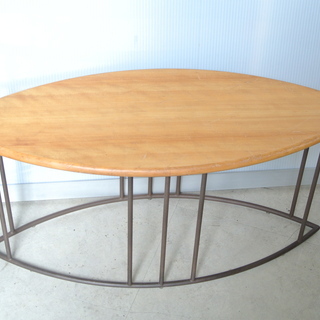 葉っぱの形の小テーブル 木製 アイアン オールド レトロ　ローテ...