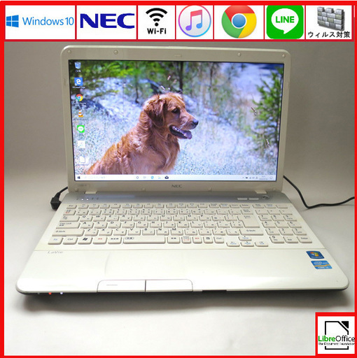 NEC メモリ4GB HDD160GB ノートパソコン/wifi/ホワイト
